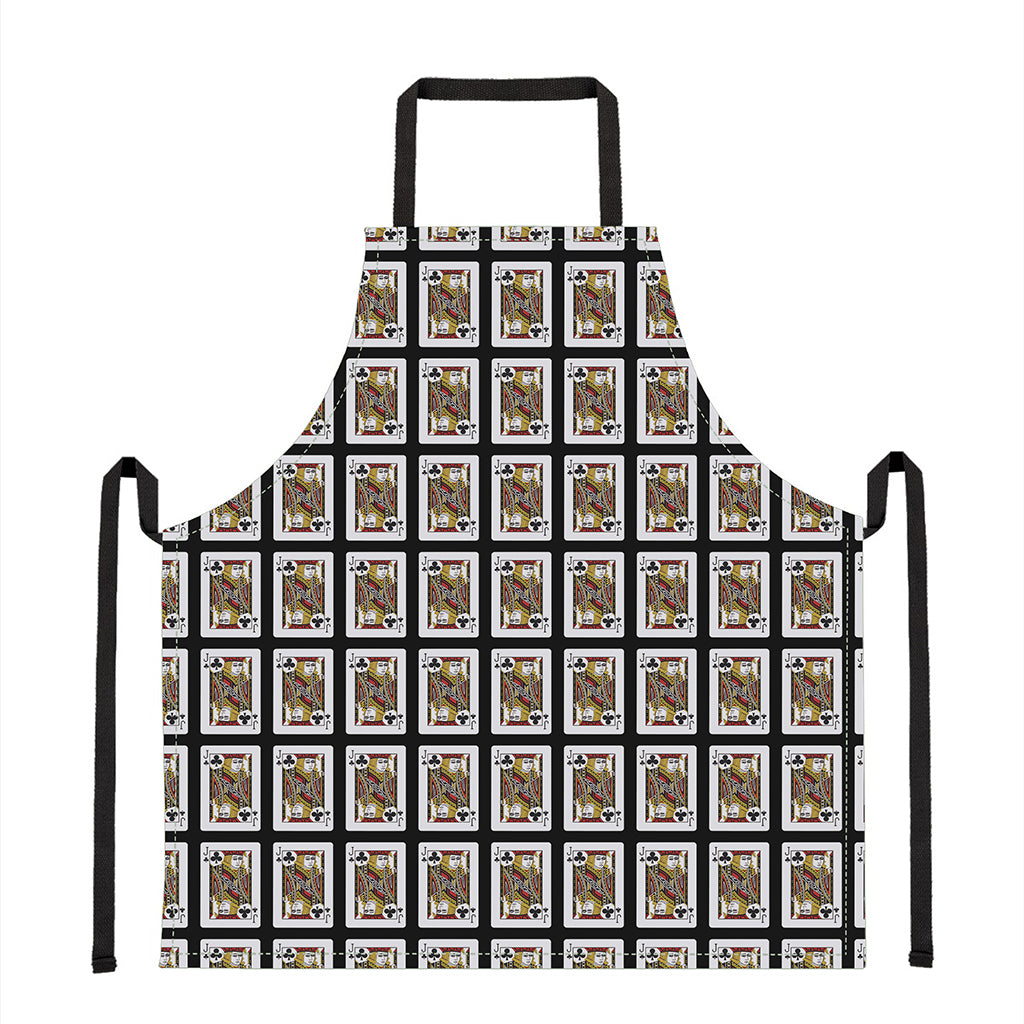 Jack Of Clubs Playing Card Pattern Print Apron