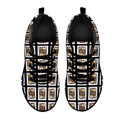Jack Of Clubs Playing Card Pattern Print Black Sneakers