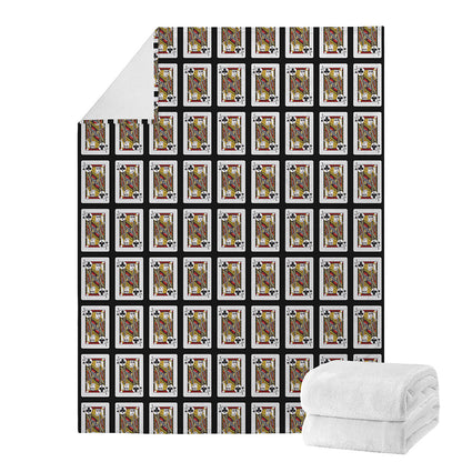 Jack Of Clubs Playing Card Pattern Print Blanket