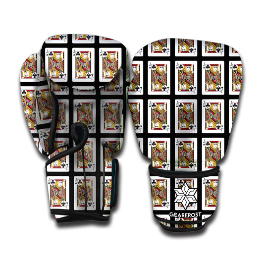 Jack Of Clubs Playing Card Pattern Print Boxing Gloves