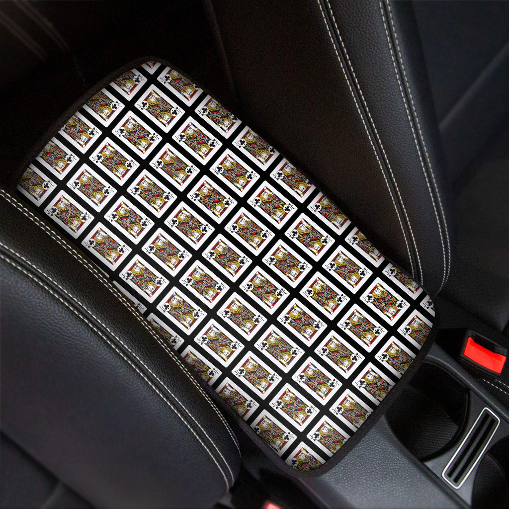 Jack Of Clubs Playing Card Pattern Print Car Center Console Cover