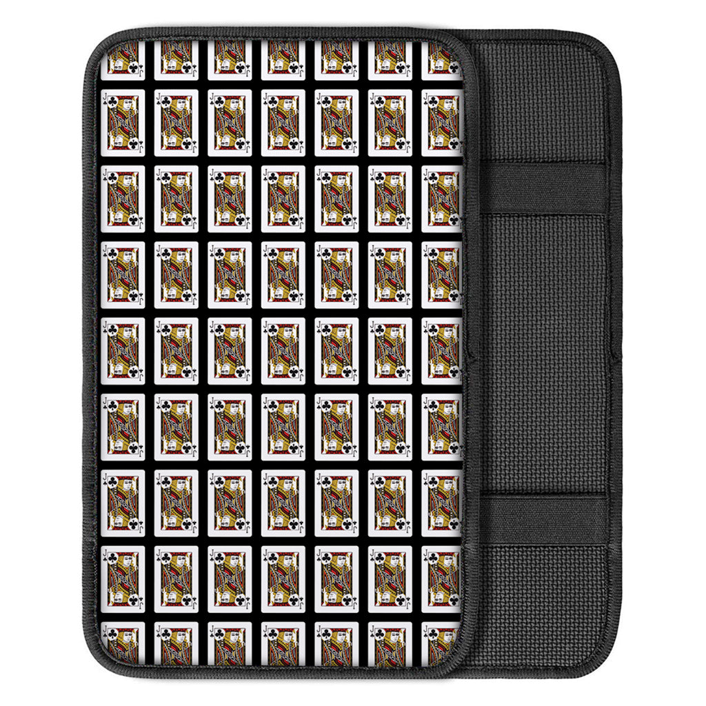Jack Of Clubs Playing Card Pattern Print Car Center Console Cover