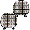 Jack Of Clubs Playing Card Pattern Print Car Headrest Covers