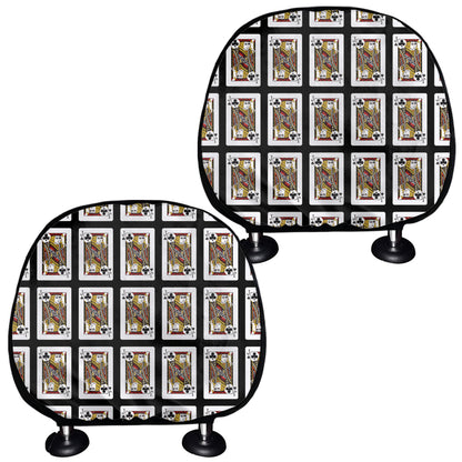 Jack Of Clubs Playing Card Pattern Print Car Headrest Covers