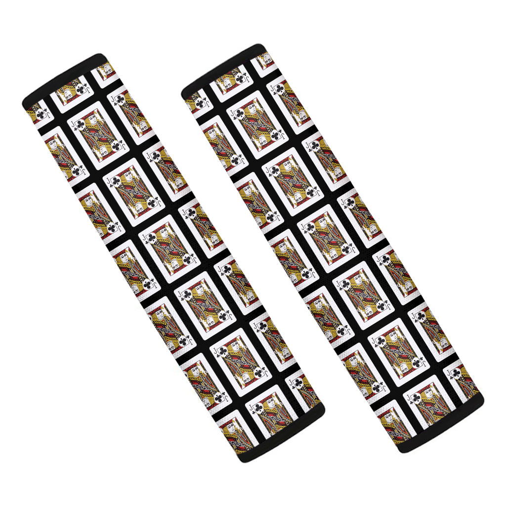 Jack Of Clubs Playing Card Pattern Print Car Seat Belt Covers
