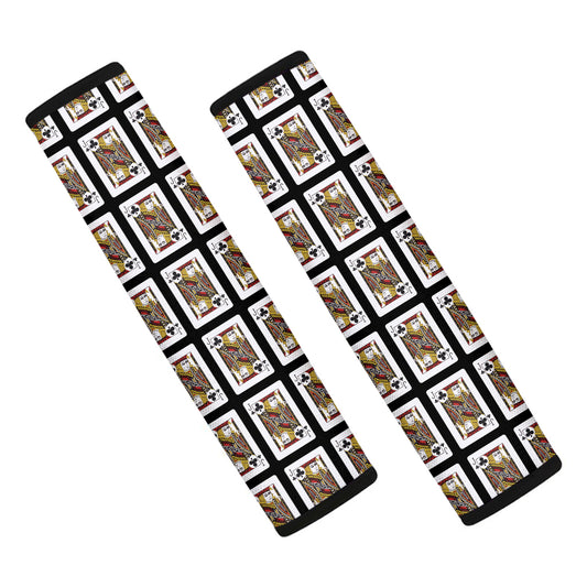 Jack Of Clubs Playing Card Pattern Print Car Seat Belt Covers