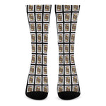Jack Of Clubs Playing Card Pattern Print Crew Socks