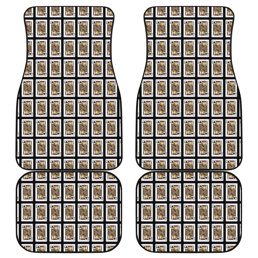 Jack Of Clubs Playing Card Pattern Print Front and Back Car Floor Mats