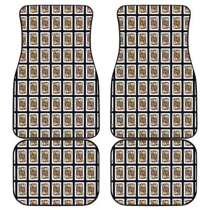 Jack Of Clubs Playing Card Pattern Print Front and Back Car Floor Mats