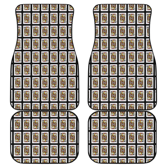 Jack Of Clubs Playing Card Pattern Print Front and Back Car Floor Mats
