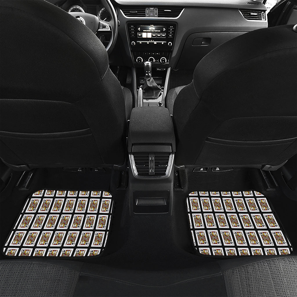 Jack Of Clubs Playing Card Pattern Print Front and Back Car Floor Mats