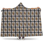 Jack Of Clubs Playing Card Pattern Print Hooded Blanket
