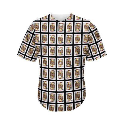 Jack Of Clubs Playing Card Pattern Print Men's Baseball Jersey