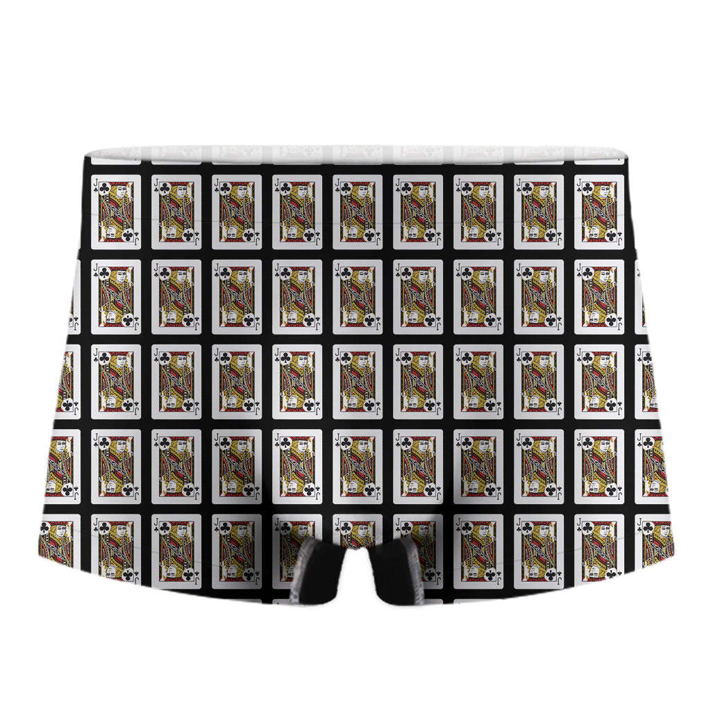 Jack Of Clubs Playing Card Pattern Print Men's Boxer Briefs