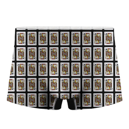 Jack Of Clubs Playing Card Pattern Print Men's Boxer Briefs