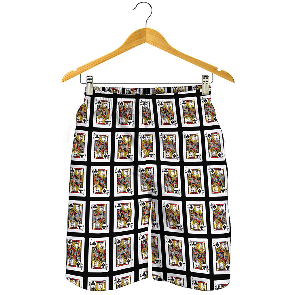 Jack Of Clubs Playing Card Pattern Print Men's Shorts