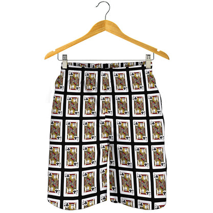 Jack Of Clubs Playing Card Pattern Print Men's Shorts