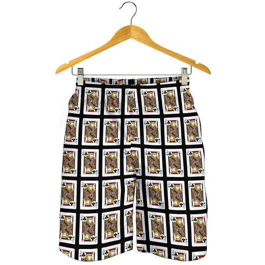Jack Of Clubs Playing Card Pattern Print Men's Shorts