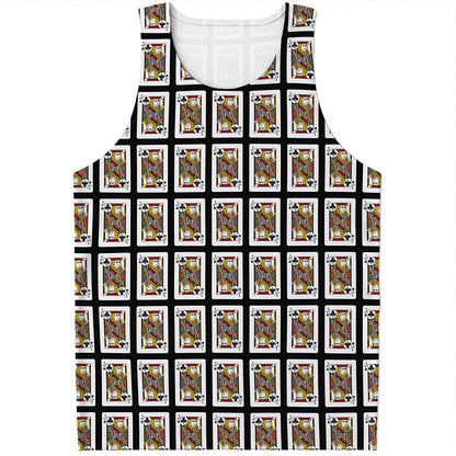 Jack Of Clubs Playing Card Pattern Print Men's Tank Top