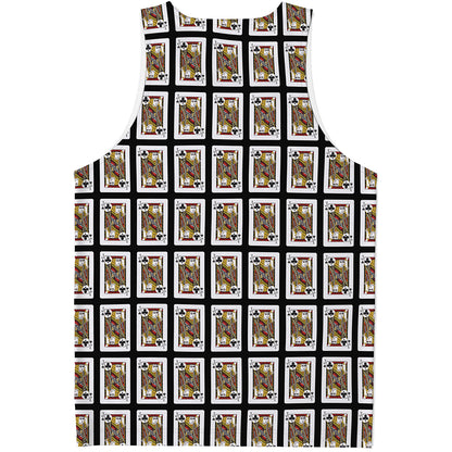 Jack Of Clubs Playing Card Pattern Print Men's Tank Top