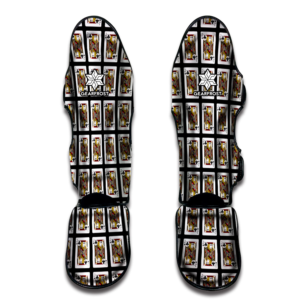Jack Of Clubs Playing Card Pattern Print Muay Thai Shin Guard