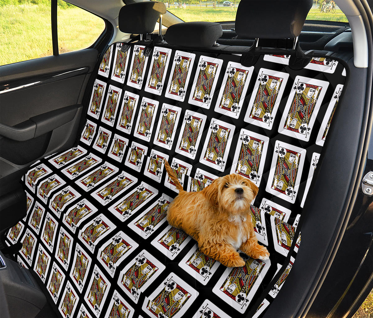 Jack Of Clubs Playing Card Pattern Print Pet Car Back Seat Cover