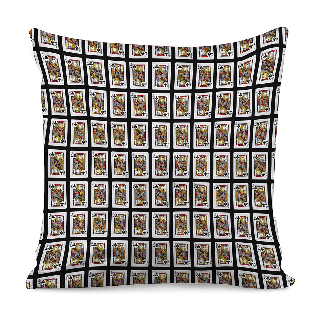 Jack Of Clubs Playing Card Pattern Print Pillow Cover
