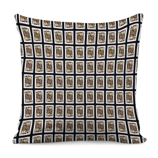 Jack Of Clubs Playing Card Pattern Print Pillow Cover