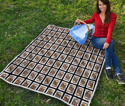 Jack Of Clubs Playing Card Pattern Print Quilt