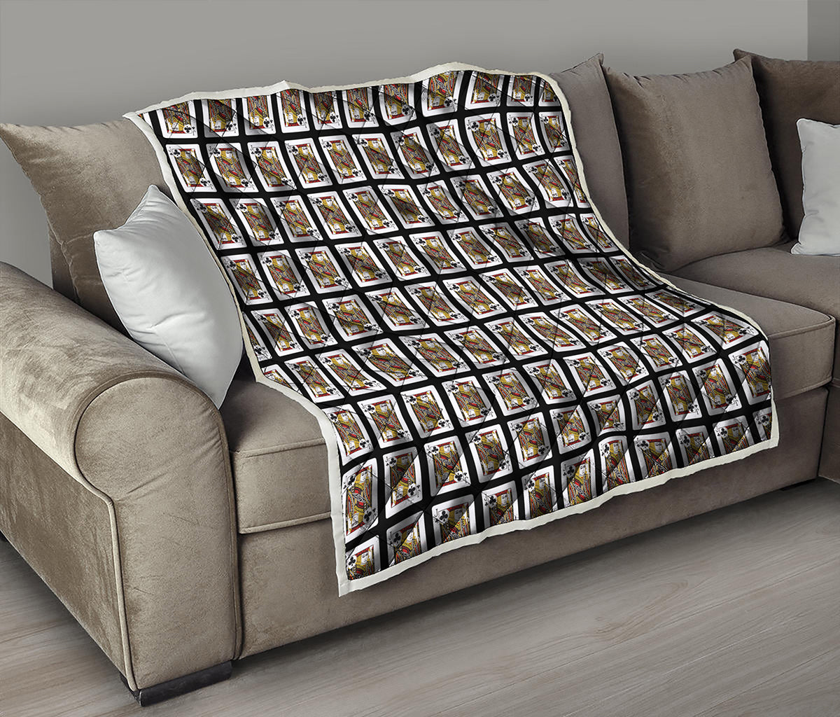 Jack Of Clubs Playing Card Pattern Print Quilt