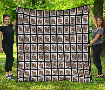 Jack Of Clubs Playing Card Pattern Print Quilt