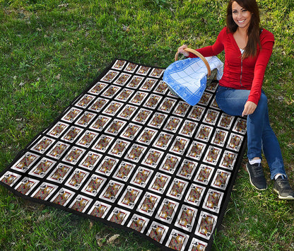 Jack Of Clubs Playing Card Pattern Print Quilt