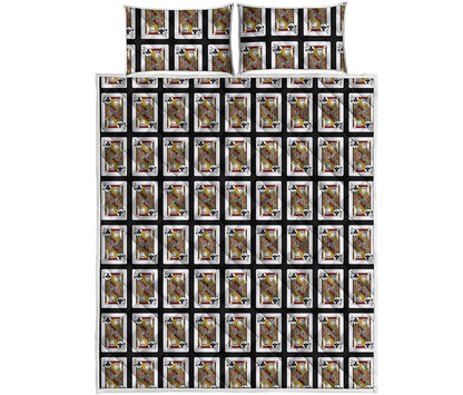 Jack Of Clubs Playing Card Pattern Print Quilt Bed Set