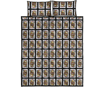 Jack Of Clubs Playing Card Pattern Print Quilt Bed Set
