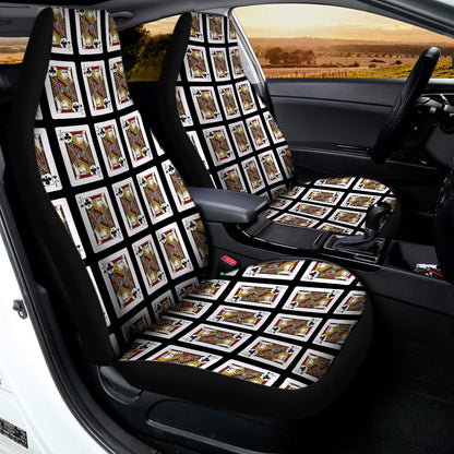 Jack Of Clubs Playing Card Pattern Print Universal Fit Car Seat Covers