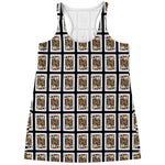 Jack Of Clubs Playing Card Pattern Print Women's Racerback Tank Top