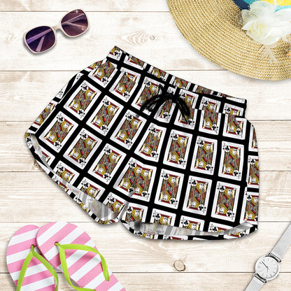Jack Of Clubs Playing Card Pattern Print Women's Shorts