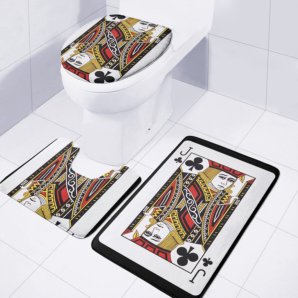 Jack Of Clubs Playing Card Print 3 Piece Bath Mat Set