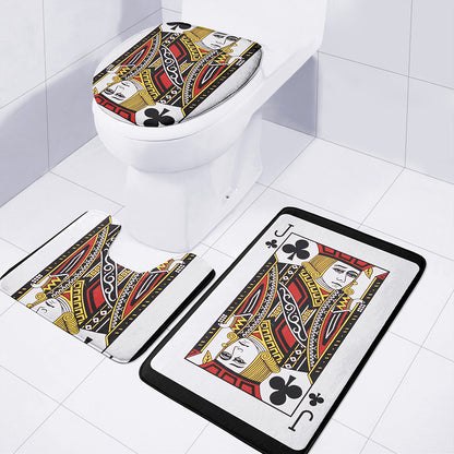 Jack Of Clubs Playing Card Print 3 Piece Bath Mat Set