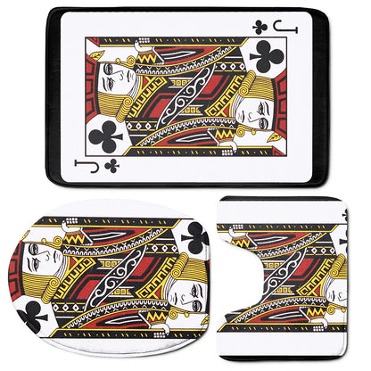 Jack Of Clubs Playing Card Print 3 Piece Bath Mat Set