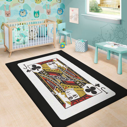 Jack Of Clubs Playing Card Print Area Rug