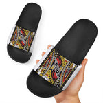 Jack Of Clubs Playing Card Print Black Slide Sandals