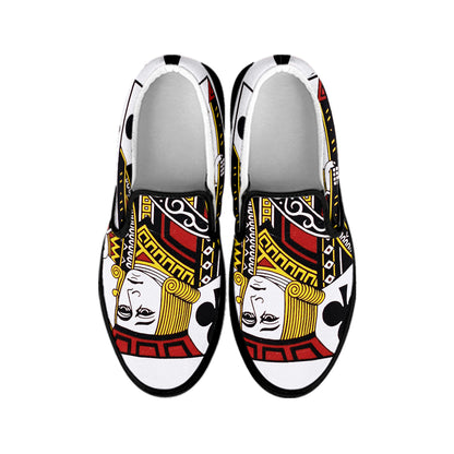 Jack Of Clubs Playing Card Print Black Slip On Shoes