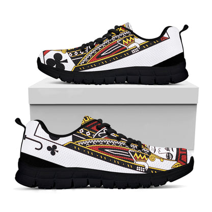 Jack Of Clubs Playing Card Print Black Sneakers