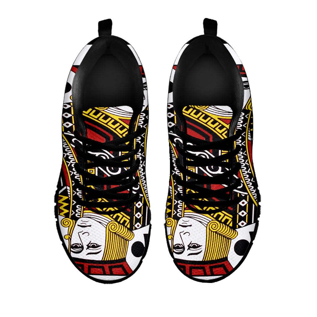 Jack Of Clubs Playing Card Print Black Sneakers