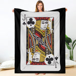 Jack Of Clubs Playing Card Print Blanket