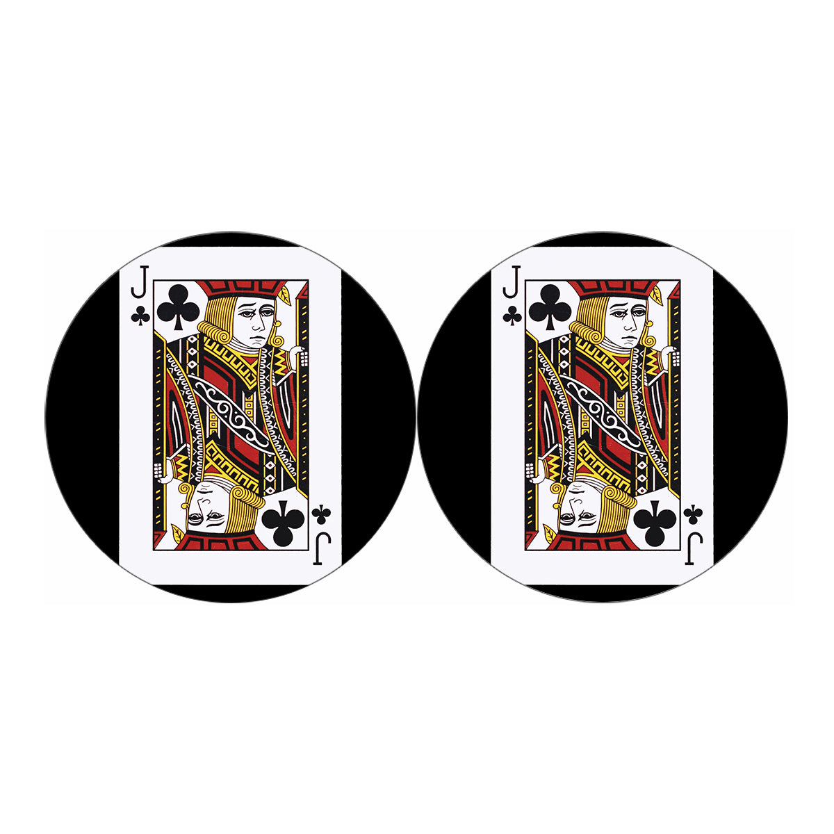 Jack Of Clubs Playing Card Print Car Coasters