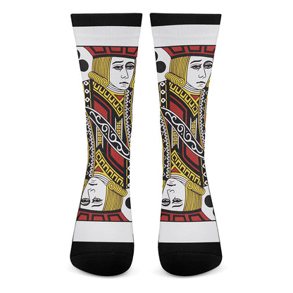Jack Of Clubs Playing Card Print Crew Socks