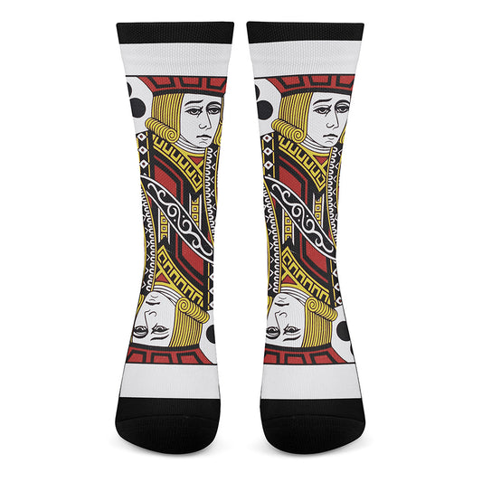 Jack Of Clubs Playing Card Print Crew Socks