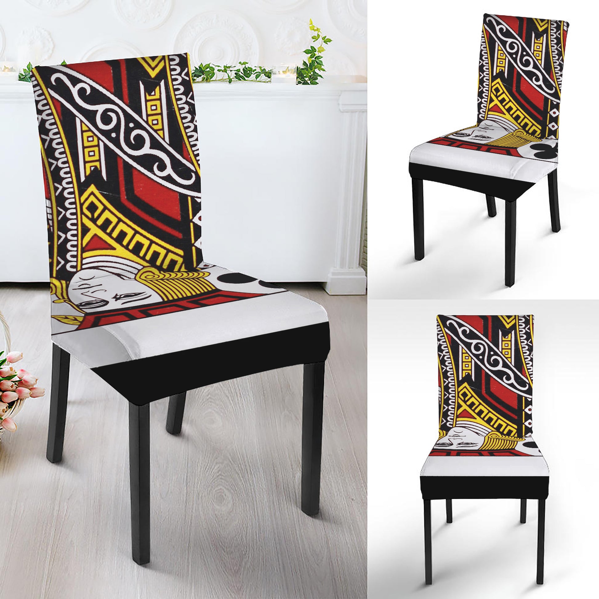 Jack Of Clubs Playing Card Print Dining Chair Slipcover